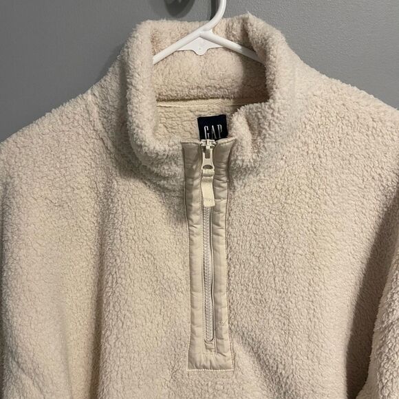 Gap Recycled Sherpa Half Zip Sweatshirt - Picture 2 of 7